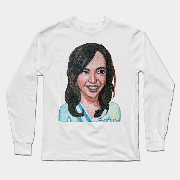 Cristina Kirchner Long Sleeve T-Shirt by diegomanuel